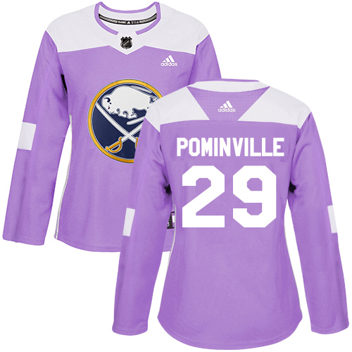 Adidas Sabres #29 Jason Pominville Purple Authentic Fights Cancer Women's Stitched NHL Jersey - Click Image to Close